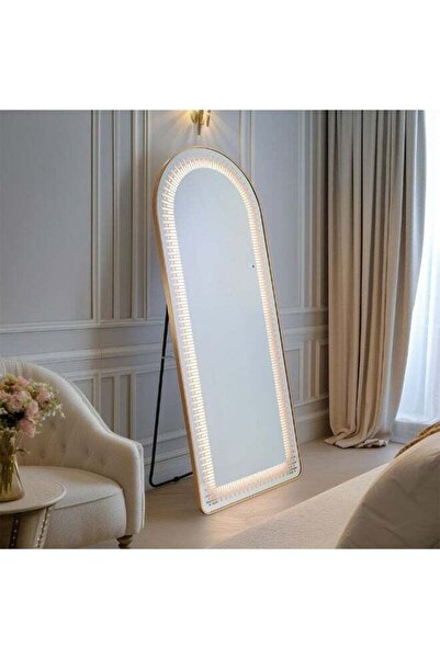 Danube Home Halen Floor Mirror with Tri-Color LED Lights & Touch Screen Butto...