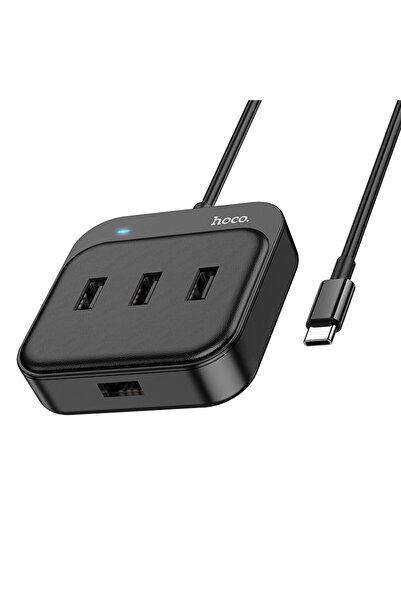 Hoco Διανομέας USB-C HB31 Easy 4-σε-1 με 4 x USB2.0 Μαύρο 20εκ.