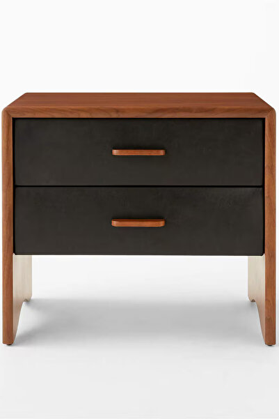 ibrahim suleiman al saqami Luxury Plywood 2-Drawer Nightstand – High-Shine Fi...