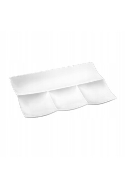 WILMAX ENGLAND Platou dreptunghiular din portelan, Alb, pentru gustari, 30x20...