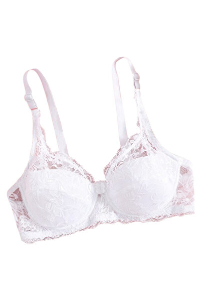 OEM Sutien dama, alb, cu dantela, burete subtire, XL