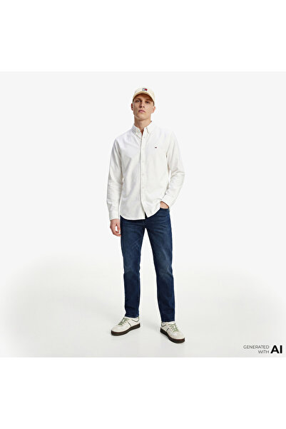 Tommy Hilfiger Oxford Erkek Beyaz Gömlek