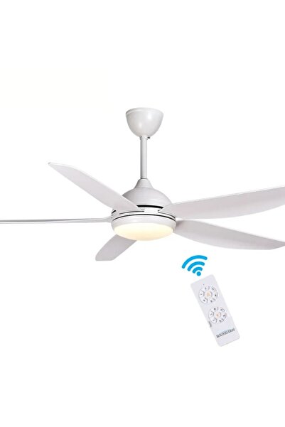 proled Plafonieră LED cu ventilator, cu telecomandă, 5 pale, albă, 140x40cm, ...