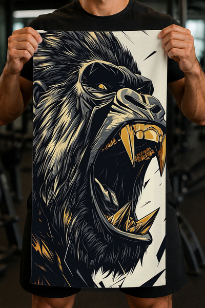 Charmbi King of the Jungle Digital Printed 45X90 Sports Towel |   Soft Premiu...