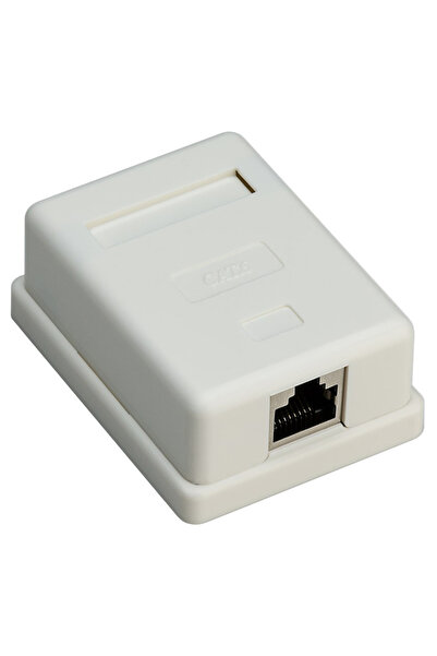 goobay επιτοίχια πρίζα δικτύου 77634, 1 θύρα RJ45, CAT 6 STP, λευκή
