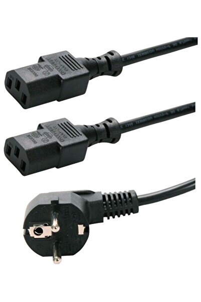 POWERTECH καλώδιο τροφοδοσίας PC για σύνδεση 2 συσκευών P009, 3pin, 1.5m