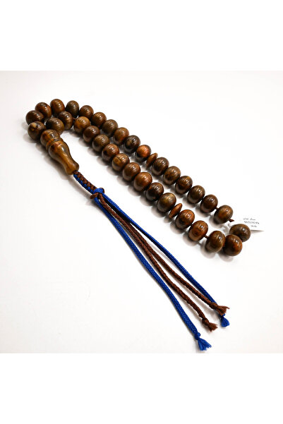 Generic سبحة المسك الأفغاني 33 حبة 12x14.5 مم، خرز صلاة بيضاوي بني غني 74 جرا...