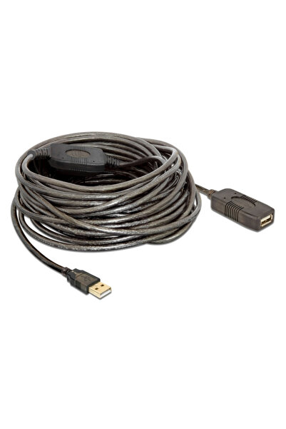 DELOCK καλώδιο USB 2.0 αρσενικό σε θηλυκό 82689, active, 15m, μαύρο