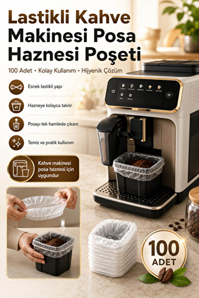 Anadolu Saray Lastikli Kahve Makinesi Posa Haznesi Poşeti 100 Adet Pratik Hij...
