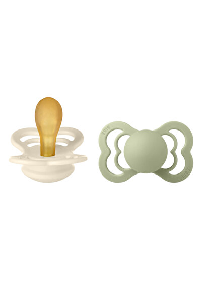 Bibs Комплект 2 Supreme латекс пастияни 6 месеца, Ivory/Sage