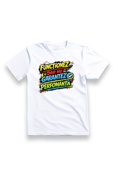 OEM Tricou personalizat cu mesaj: Muncesc... dar nu garantez performanță, 100...