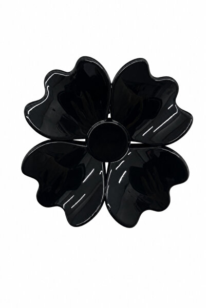 Jack Ferrero Black Shiny Acrylic Flower Figured Hair Clip Claw Clip Women's A...