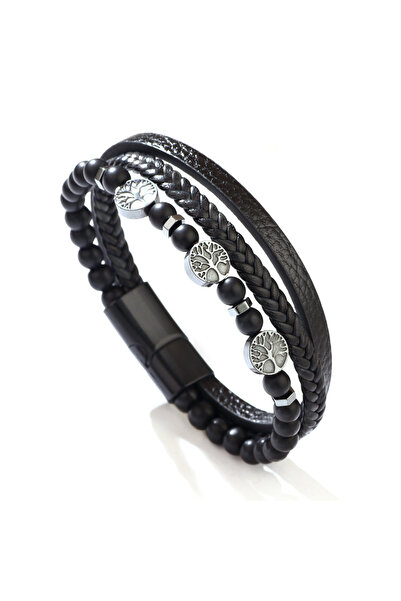 Generic Hot Sale Tiger Eye Bracelet Multi-Strand Braided Leather Rope Tree of...