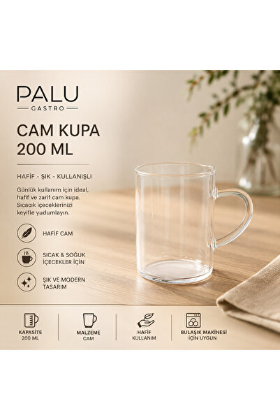 PALU GASTRO Borosilicate Heat Resistant Glass Mug 200 ml