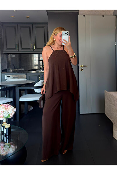 My Blog Brown Stone Detailed Jumpsuit - 3464