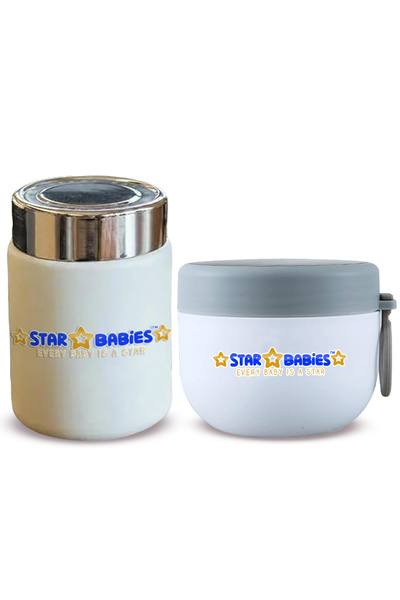 STAR BABiES - Stainless steel Food jar with mini flask combo