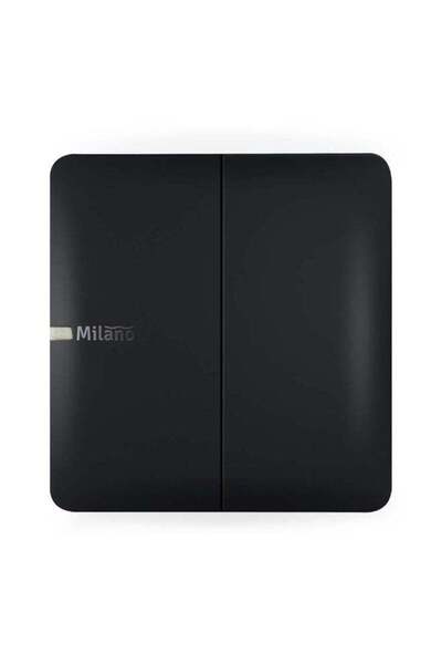 Milano 10A 2 Gang 2 Way Switch, Polypropylene, Piano Black, L 3 X W 3 Cm