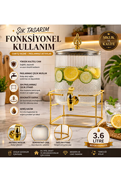 Genel Markalar CAM GOLD DETAYLI CAM SEBİL ve ŞERBETLİK