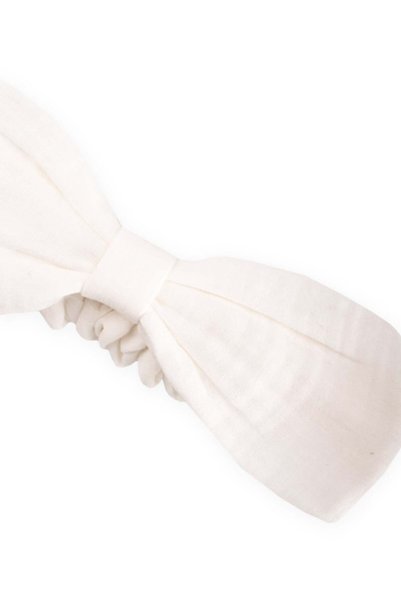 Cigit Muslin Elastic Bowknot Bandana Ecru