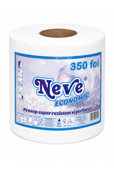 NEVE Prosop Hartie pentru Uz Casnic, 2 Straturi, Lungime 80.5 m, 350 Foi, Cul...