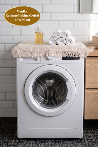 Joyrose Vintage Tasseled Washing Machine Cover - Dowry Decorative Cotton Clot...