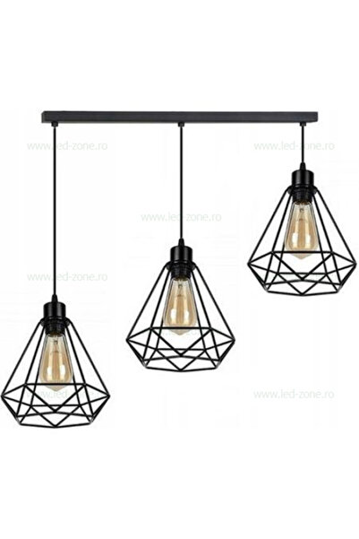 LEDZONE Candelabru vintage cu 3 pendule, suport liniar