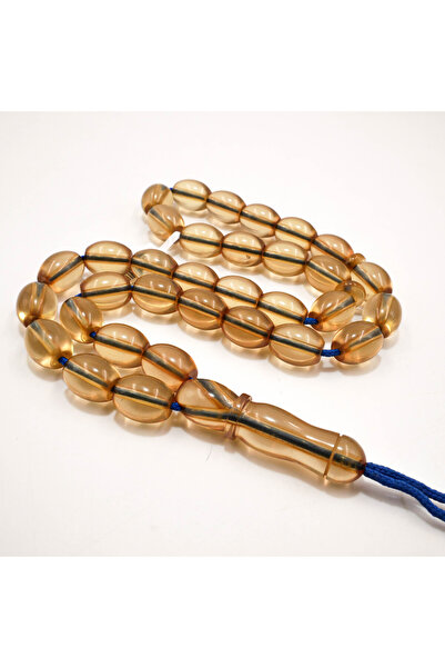 Generic Afghan Musk Rosary 33 Beads 17x16.5mm Translucent Amber Oval Prayer B...