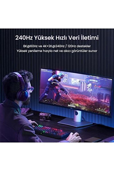 Yıldızan كابل صوت وصورة مجدول من msa shop بتقنية HDMI 2.1 8K 60Hz 4K 120Hz 48...