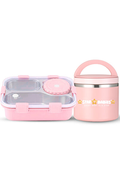 STAR BABiES Food-Grade 304 Stainless Steel Bento Lunch Box with 4 Compartment...