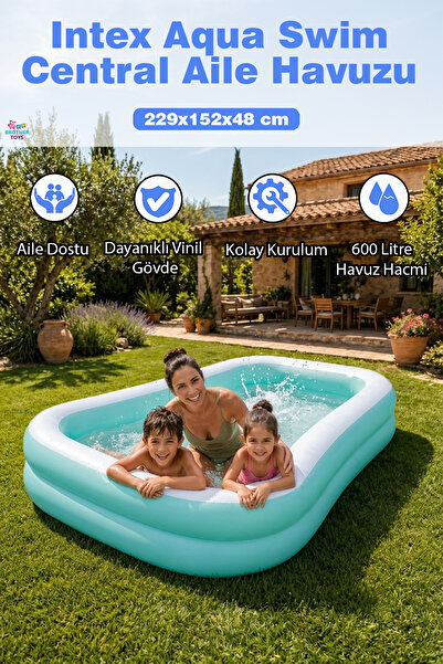 Brother Toys Intex Swim Central Şeffaf Havuz Aile Havuzu 229x152x48 Cm