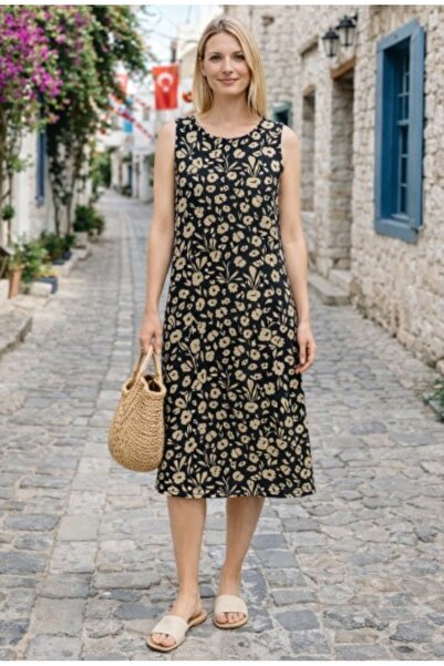 BUTİK AYVİTRİN Women's Patterned Viscose Dress