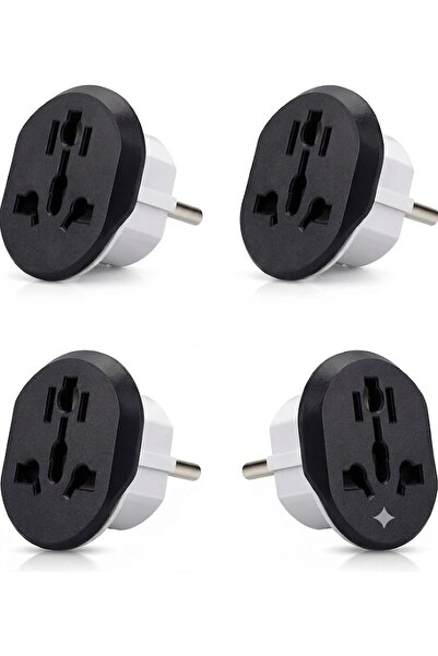 adak European Plug Adapter 4 Pack, US UK UAE AU CN to EU Plug Adapter Type E/...