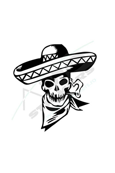 Amo-Stickers Sticker Auto Dead Cowboy 25cm Gri inchis