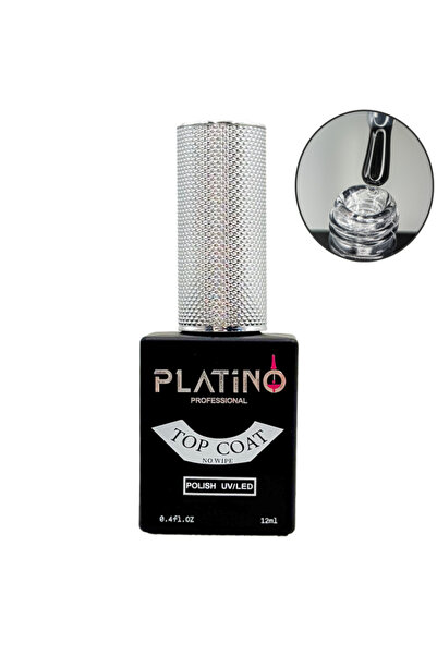 PLATINO Professional Top Coat Cauciucat Lucios, 12 ml