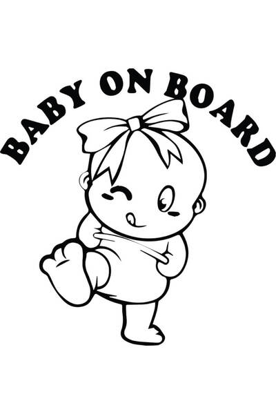Amo-Stickers Sticker Baby on Board Fetita 25cm Rosu