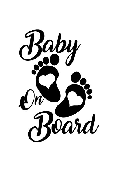 Amo-Stickers BABY On Board 2 25cm Negru