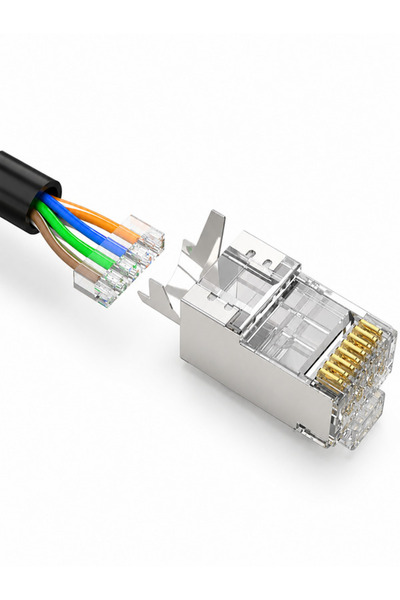 ANKTEK Cat7 Jack Metal Konnektör FTP/SFTP 8 Pin Kemerli Ez Rj45 Kolay Geçişli Cat6