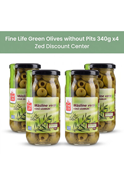 Fine Life Măsline verzi fără sâmburi 340g x4