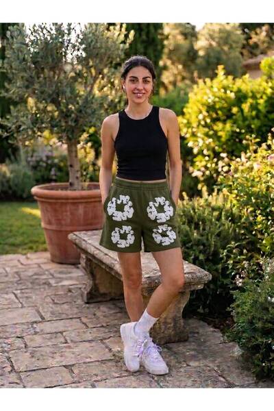 JANTIL MODA Women's Oversize Shorts - 3D Puff Floral Printed Cotton Shorts 💯