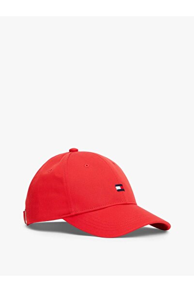 Tommy Hilfiger Hat 100% Cotton Classic Logo Design Adjustable Cap Red