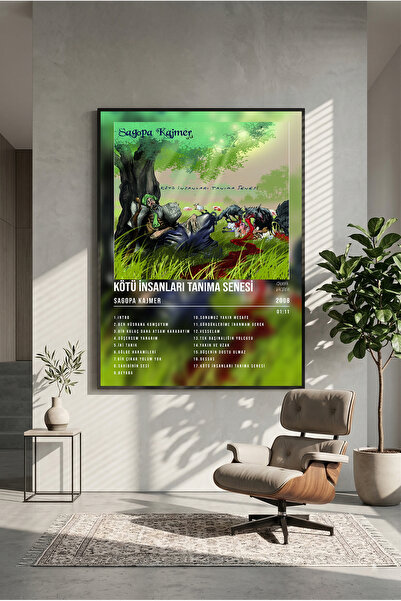 postercraft Sagopa Kajmer Kötü İnsanları Tanıma Senesi Albüm Tasarım Ahşap Ta...