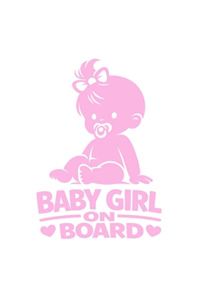 OEM Autocolant decorativ auto  "BEBE FETIȚĂ LA BORD ", M3, 10cm, Roz