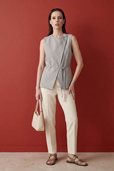 Hiccup My Fashion Belted Crepe Vest