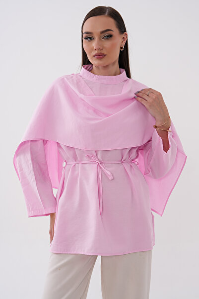 Mega Life Heavyweight Woven Tunic with Shoulder Capes and Hakim Collar