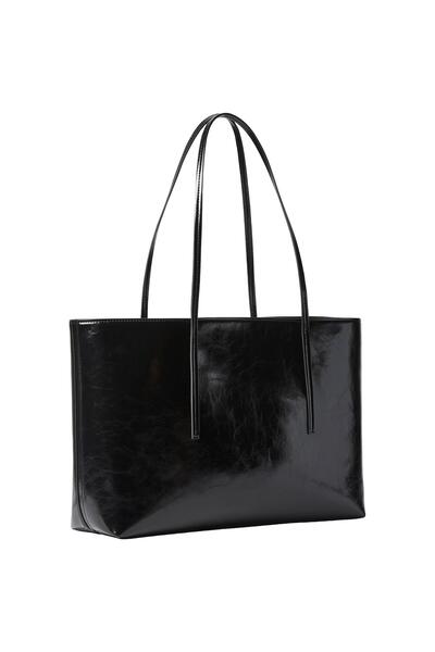 Calvin Klein FOIL LOGO GLOSSY TOTE W/ POUCH