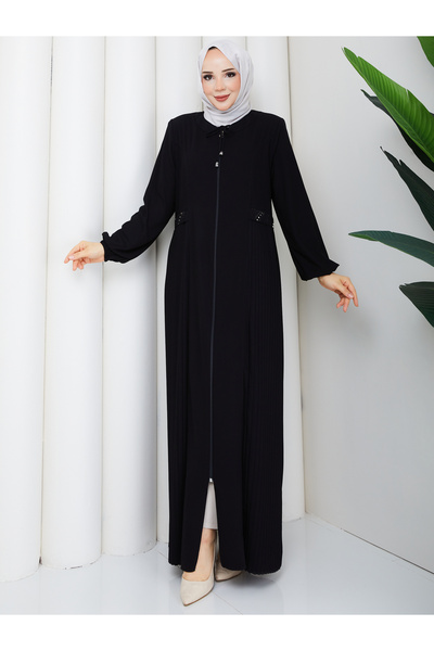Moda İncir Beli Stone and Pilese Detail Ferace