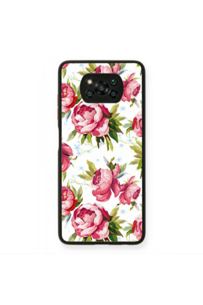 Other Xiaomi Poco X3 /X3 Pro Pink Roses Black Glossy Θήκη