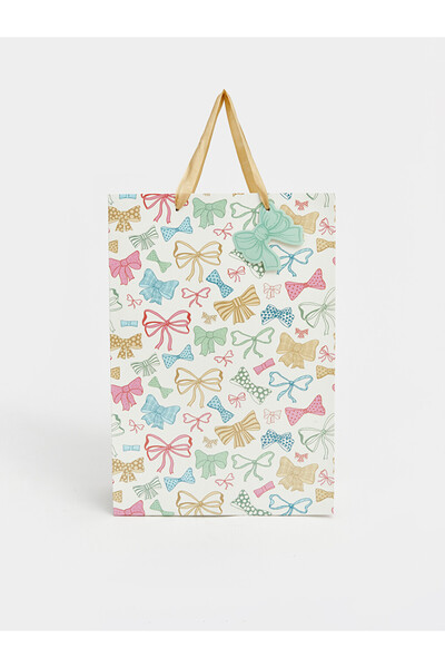 LC Waikiki Bow Printed Cardboard Gift Bag