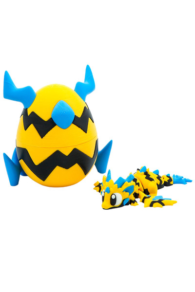 Eva Prints Set Mini Dragon Electrizant cu Ou de Dragon, figurina articulata p...
