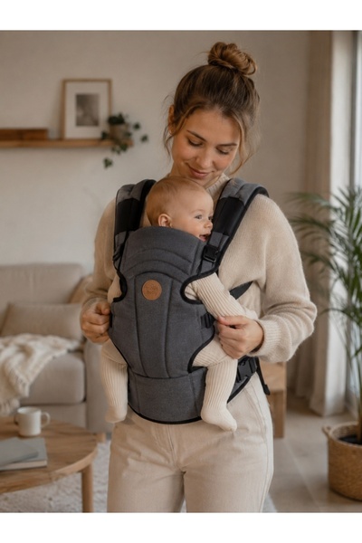 Pure Boutique Marsupiu ergonomic bebe gri petrol 4-12 Kg, reglabil, port bebe...